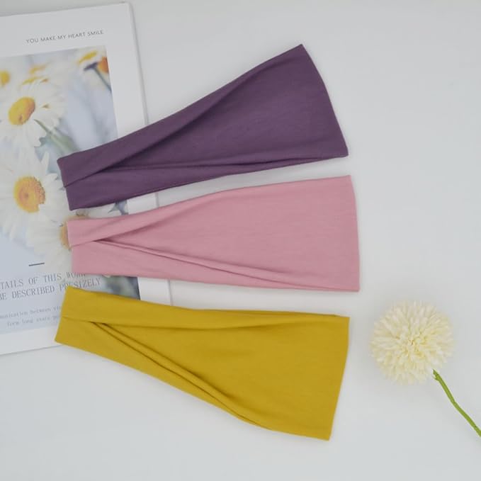 Fashion Headbands For Women Wide Headband Yoga Workout Head Bands Hair Accessories Band 6 Pack