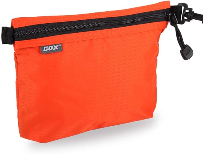 GOX Travel Toiletry Bag Carry On Zipper Pouch Cosmetic Kit Makeup Digital Bag Water Repellent Nylon (Orange)