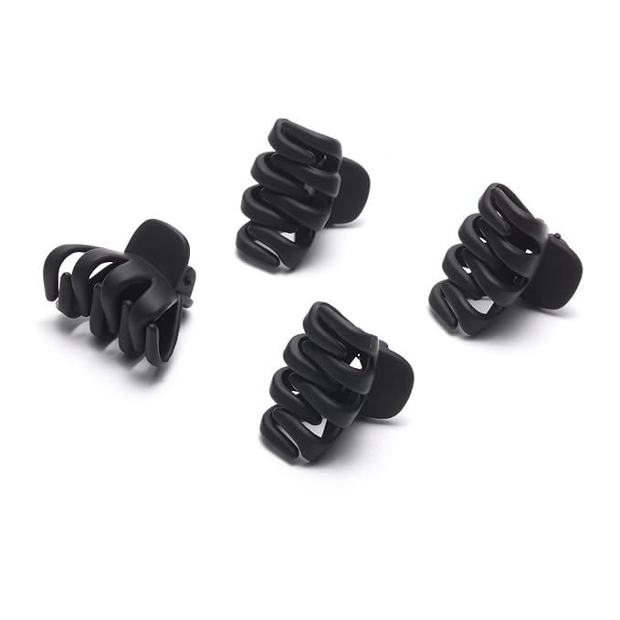 Cobahom 12 Pack Small Hair Claw Clips 1.2 Inch Matte for Thin Hair No-Slip Mini Styling Accessories for Women and Girls (Matte Black)