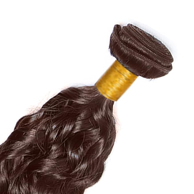 12 Inch Color #4 Bundles Human Hair Brown Water Wave Bundles Chocolate Brown Human Hair Bundles Brazilian Unprocessed Virgin Human Hair 1 Bundle Dark Brown Human Hair Weave