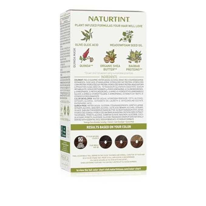 Naturtint 5G Light Golden Chestnut Permanent Hair Color (Pack of 1), Ammonia Free, Vegan, Cruelty Free, up to 100% Gray Coverage, Long Lasting Results (Packaging may vary)