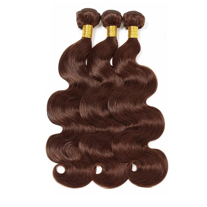 Brown Body Wave Bundles Human Hair Chocolate Brown Bundle Niegmeag Brazilian Virgin Remy Hair 3 Bundles 14 16 18 Inch Color 4 Body Wave Bundle Double Weft Hair Weave
