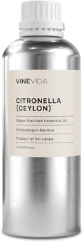 VINEVIDA Citronella Ceylon Essential Oil 32 oz - Undiluted Citronella Oil 32 oz - Citronella Candle Oil Scent - DIY Candle Scents for Candlemaking - Bulk Essential Oil for Soap Making Safe for Skin