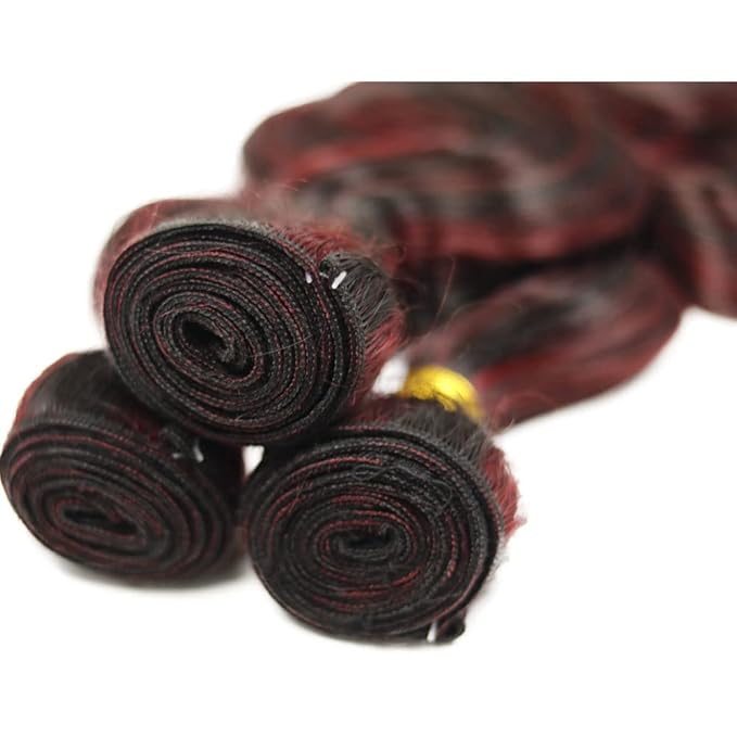 99j Human Hair Bundles Burgundy Body Wave Bundle Grade 8A Brazilian Virgin Remy Hair 3 Bundles 14 14 14 Inch Double Weft Real P1B99j Hair Weave 300g