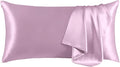 THXSILK 100% Mulberry Silk Pillowcase for Hair and Skin, Grade 6A+ Mulberry Silk Pillow Case, Natural Silk Pillow Case Cover with Zipper, 1pc(California King Size 20"x40", Light Purple)