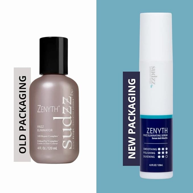 SUDZZFX Zenyth Frizz Eliminator Serum - Heat Protector, Smoothing Styling Serum for Damaged Hair - 4 Fl Oz