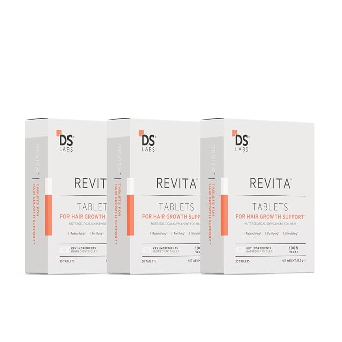 DS Labs Revita Hair Density Support Tablets - Daily Hair Wellness Supplement with Biotin, Zinc, Iron, Vitamin D, Magnesium & Melatonin, for Men & Women, 90 Tablets