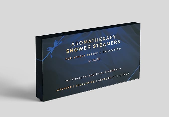 Valitic Aromatherapy Shower Steamers for Stress Relief and Relaxation - Gifts for Women Mom Birthday 8 Natural Essential Fizzies Shower Bombs - 4 Scents - Lavender, Eucalyptus, Citrus, and Peppermint