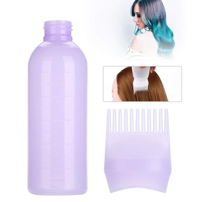Yinhing Hair Dyeing Bottle, Hair Color Applicator Bottle, 3 Colors Hair Dyeing Bottle Brush Shampoo Hair Color Oil Comb Applicator Tool for Salon Home Supplies (Blue)
