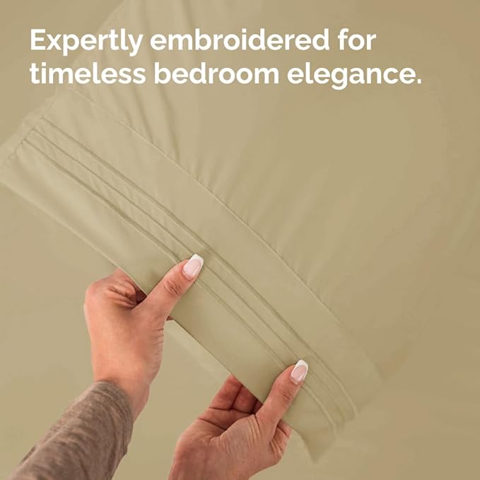 Standard Pillow Cases Set of 10 - Ultra Soft Hotel Quality Pillowcase Covers - Comfy, Cozy & Wrinkle Free - Shrink, Stain and Fade Resistant - Machine Washable Pillow Protectors - 10 Pcs Set - Beige