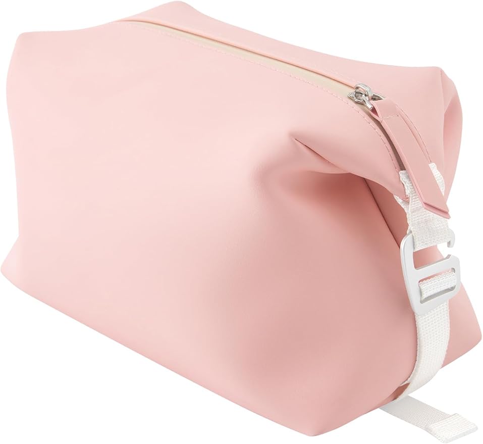 6"x 11" 6L Large Silicone Toiletry Bag,Waterproof Leakproof Foldable Travel Organizer,Dopp Kit Alternative for Men & Women,Pink