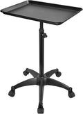 JOSTZHXIN Salon Rolling Tray, Premium Aluminum Tattoo Tray Rolling Cart, Height Adjustable Styling Tray, Service Storage Tray Trolley for Beauty Salon Clinic Spa