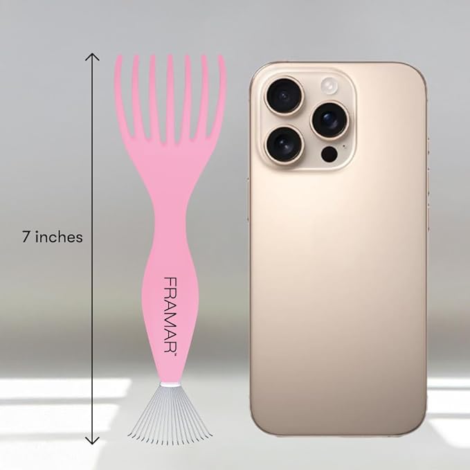 FRAMAR Premium Hair Brush Cleaner Tool – Hairbrush Cleaner Tool, Brush Cleaner Tool for All Types, Comb Cleaner – 2 in 1 Design Removes Hair & Build up Instantly – Pink