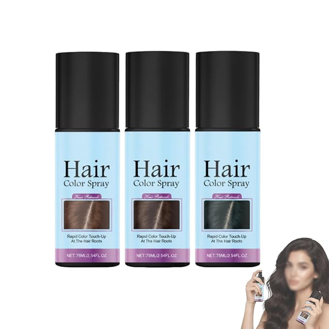 Temporary Root Touch Up Spray,Temporary Root Touch Up Hair Color Spray,Instant Covers Grey Hair (Black, Dark Brown, Light Brown)