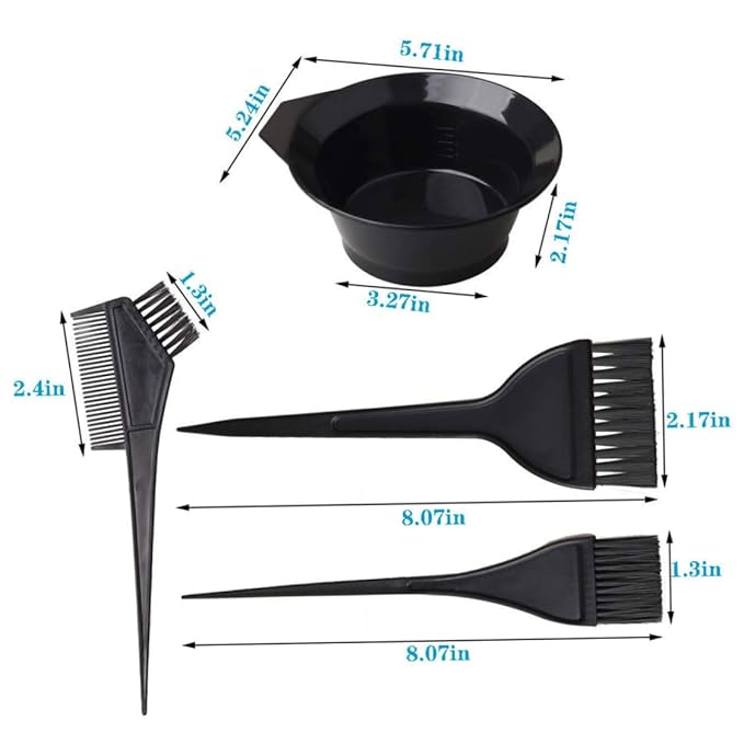22PCS Hair Dye Tools Kit Hairdressing Brush, Comb, Earmuffs & Mixing Bowl Set