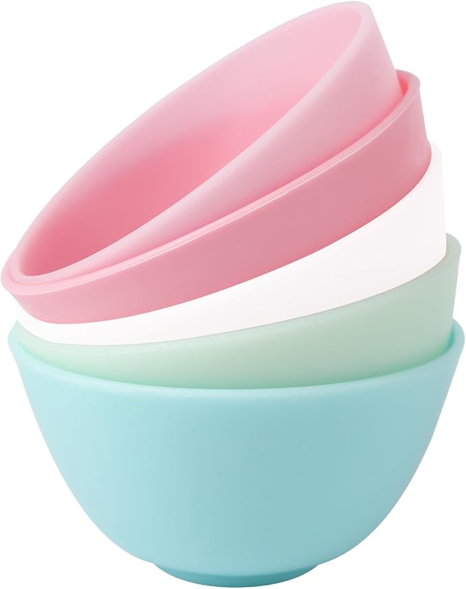 5 Pcs Silicone Facial Mask Mixing Bowls Set,Multi colored Reusable Silicone Bowls for Diy Face Mask Mixing Tool for Facial Mask,Hair Dye,Other Skincare Products