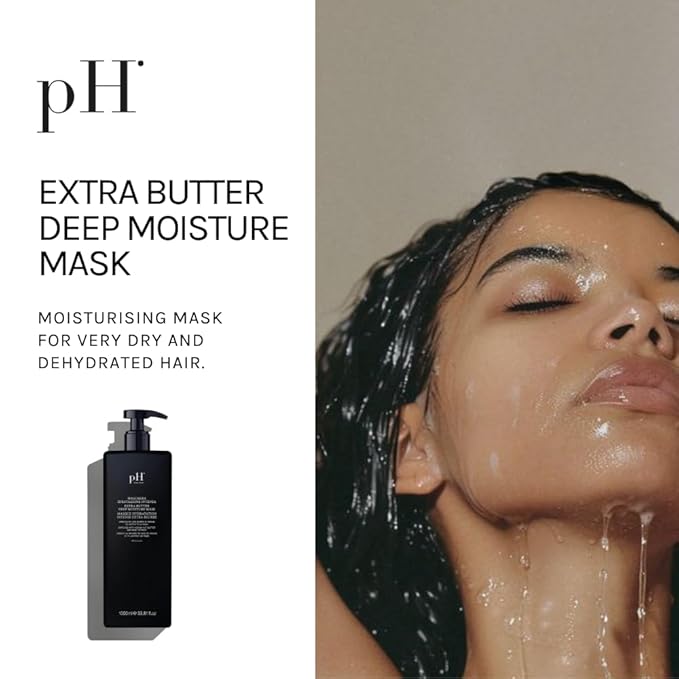 pH PURE HAIR Extra Butter Deep Moisture Hair Mask & Treatment for Dry, Damaged Strands - Hydrating Deep Conditioning Hair Mask with Vitamin E & Rose Extract - 33.8 oz