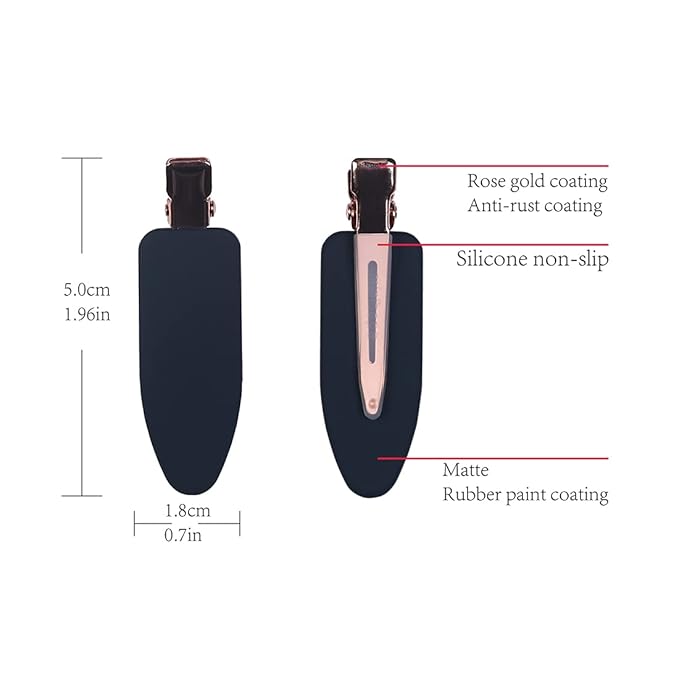minihope 12 pieces No Bend Hair Clips, Curl Pin Clips, No Crease Hair Clips for Makeup Application，2022 style, non-slip.Hair won't get caught between plastic attached to metal. (Black)…