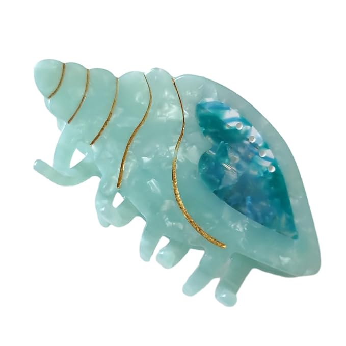 Spiral Conch Claw Clip,Acetate Hair Clips,Small Claw Clips for Women,Green