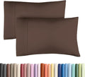 Queen Pillow Cases - 2 Pack - Super Soft Pillowcase Covers - Envelope Enclosure - Hotel Quality Pillow Protectors - Wrinkle Free, Fade, Shrink & Stain Resistant - Machine Washable - 20" x 30" (Brown)