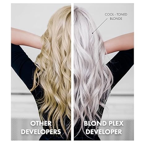 Hair Bar NYC Blond Plex 10X Lightener + 30 Volume Violet Developer Kit – Dust-Free Violet Bleach Powder (50g / 1.76 oz) + Anti-Brass Developer (120 ml / 4.06 fl oz) – Bond-Building Formula
