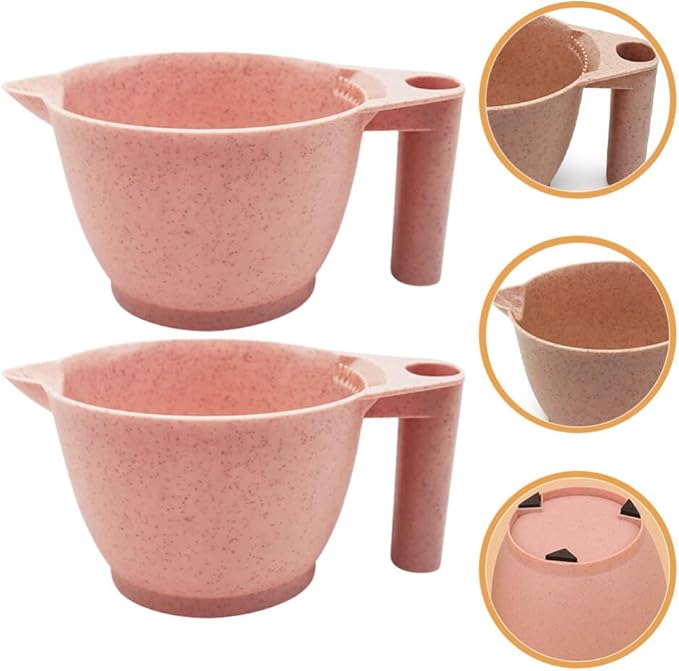 Luxshiny 2pcs Portable Hair Dye Mixing Bowl Tint Bowls for Hair Salon Material and Application