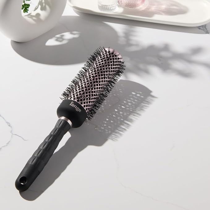 L'ANGE HAIR VolumePro Extra-Long Ceramic Ionic Round Brush, Black | For Blow Drying, Curling & Styling | Adds Volume, Reduces Frizz & Boosts Shine | Ideal for Extra-Long Hair (43mm)