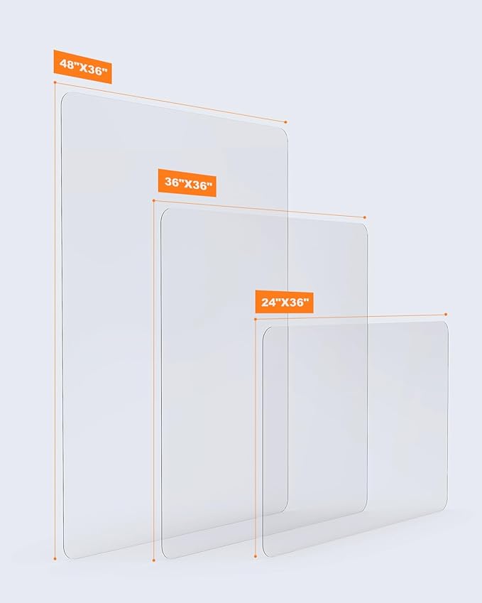 Clear PVC Mat 3x3ft, 2mm Thick Soft Vinyl Mat for Countertop, Table or Hard Floor, Scratch-Resistant, Waterproof, Easy to Clean, High-Resilience（36x36 inch