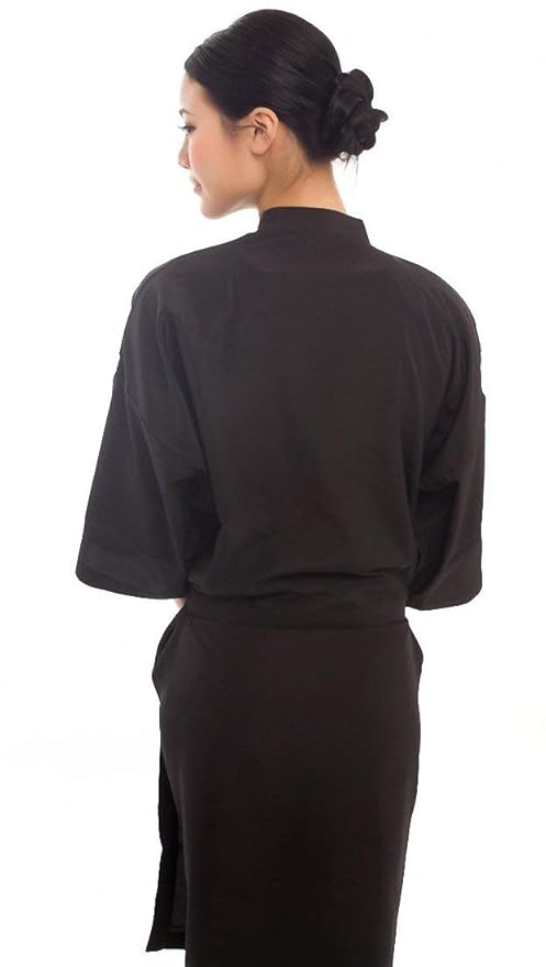 PERFEHAIR Salon Robes Smock for Clients, Pack of 8, Hair Salon Client Gown Cape, Black