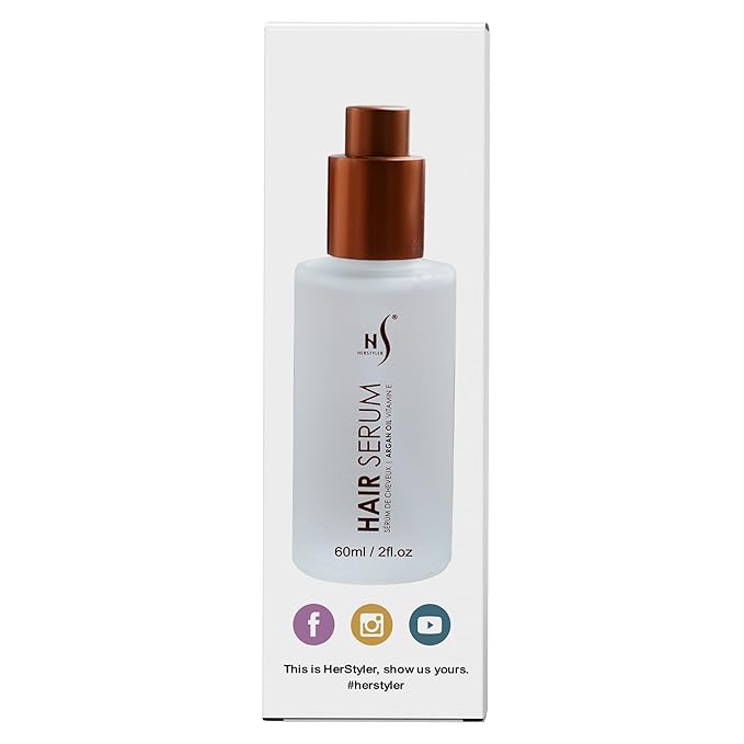 Herstyler Argan Oil Serum for Natural Shine - Anti-Frizz Straightening Serum for Damaged Tresses (Pack of 2)