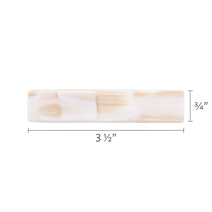 White Hair Barrette for Thin Hair, Classic Rectangle French Barrette for Women, Lightweight and Comfortable, Strong Hold, Alba Ivory | France Luxe
