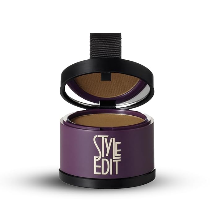 Root Touch Up Powder by Style Edit | Cover Up Hair Color for Grays and Roots | Light Brown Mineral Infused Binding Hairline Powder - 2 Pack
