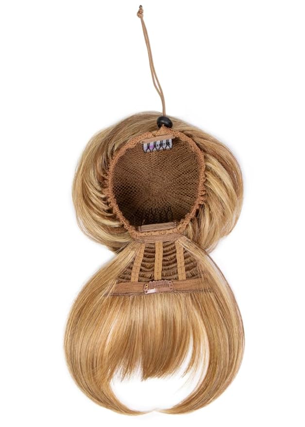 Hairuwear Hairdo Trendy Fringe and Bun Hairpiece With Fashionable Bangs and Side Piece, R435S Glazed Black Cherry