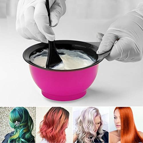 3pcs Salon Hair Color Mixing Bowl Set, Professional DIY Hair Dye Kit - Light Plastic Tint Bowl Assorted Colors for Hairdressing