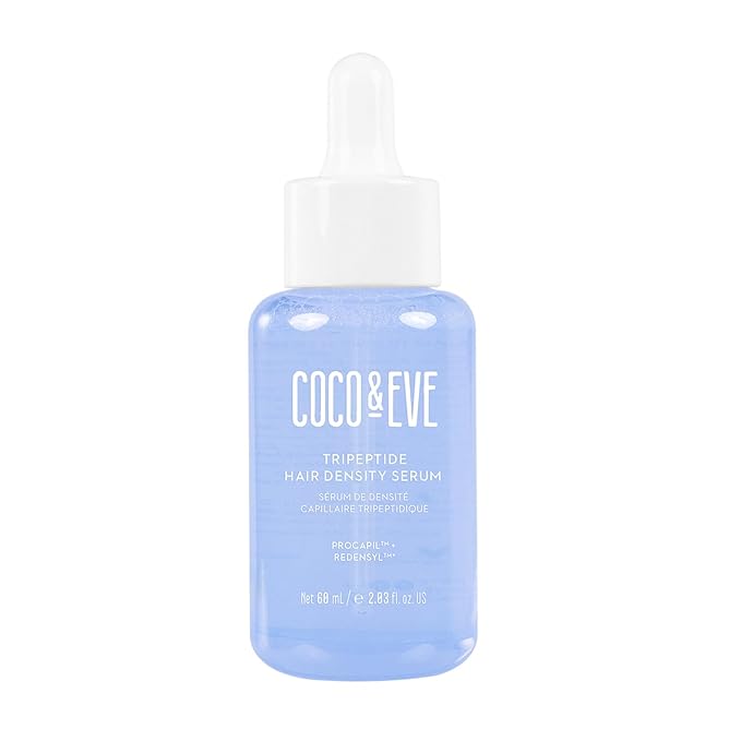 Coco & Eve Boost Therapy Tripeptide Hair Density Serum. For Thicker, Fuller Hair. Anti-Hair Loss & Shedding, Lightweight Scalp Treatment with Biotin & Caffeine for Volume & Restoration (2.03 Fl Oz)