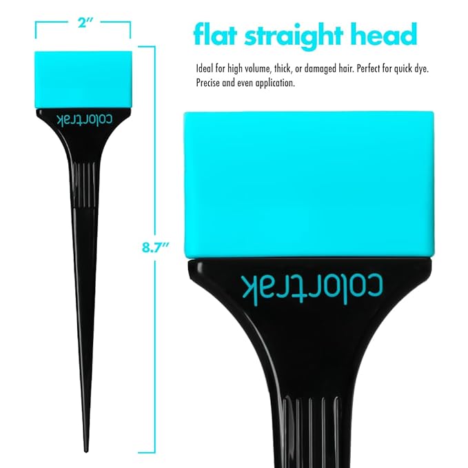 Colortrak Flexi Brush Set - 4 Pack | Tools for Precise Hair Coloring, Root Touch-Ups, Highlighting, Blending, and Dye Application, Serrated Head, Angled Head, and Straight Brushes Included