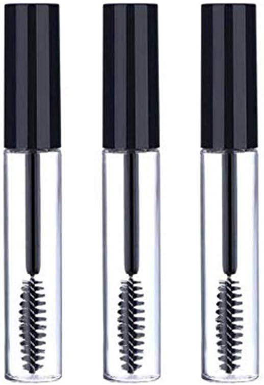 3pcs 10ml Empty Mascara Tube Wand Eyelash Cream Container Bottle with 3 Rubber Inserts 3 Funnels 3 Transfer Pipettes