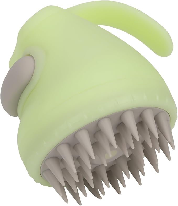 MOCHTERO Scalp Massager with Shampoo Dispenser, for Stress Relax Hair Growth,Handheld Hair Silicone Brush,Green