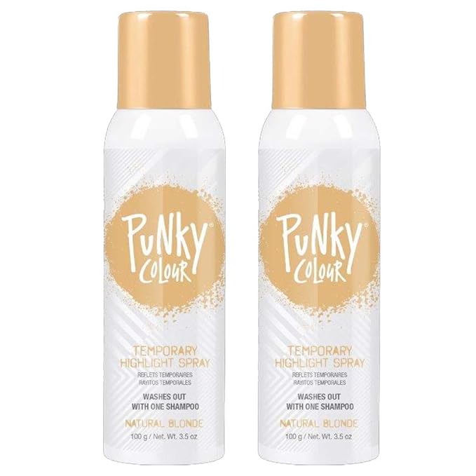 Punky Temporary Hair Highlight Spray – Natural Blonde, Washes Out, Temporary Hair Color Spray for Kids, Women, Hair-Dye, 3.5 oz, 2 Pack
