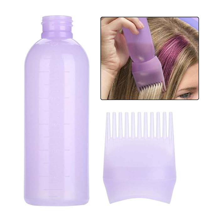 Yinhing Hair Dyeing Bottle, Hair Color Applicator Bottle, 3 Colors Hair Dyeing Bottle Brush Shampoo Hair Color Oil Comb Applicator Tool for Salon Home Supplies (Blue)