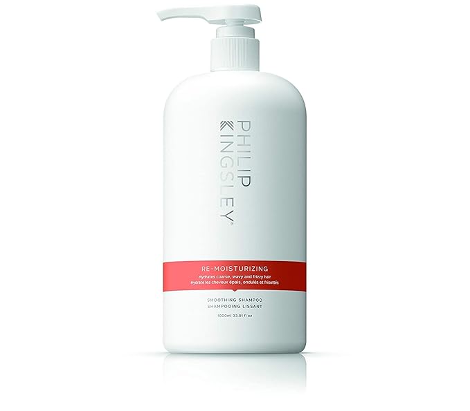 PHILIP KINGSLEY | Re-Moisturizing Smoothing Shampoo | For Curly, Frizzy, Wavy, Dry, Coarse Hair Types | Hydrating Shampoo that Re-Moisturizes and Smooths Hair | 33.8oz