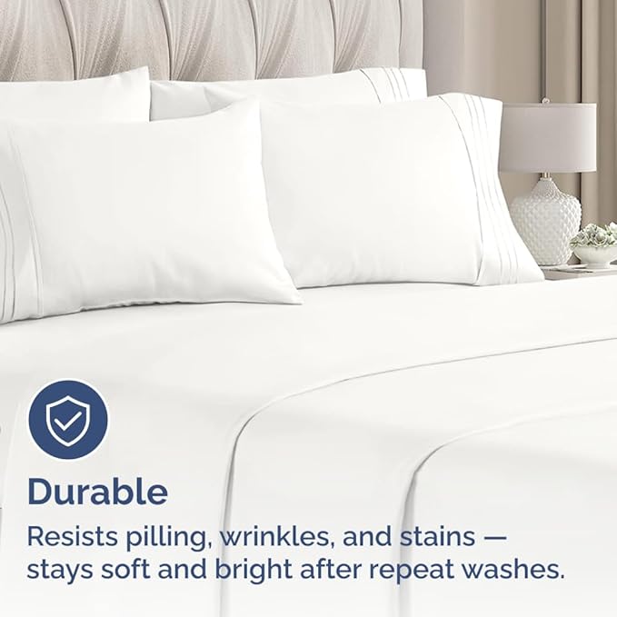 King Pillow Cases Set of 10 - Ultra Soft Hotel Quality Pillowcase Covers - Comfy, Cozy & Wrinkle Free - Shrink, Stain & Fade Resistant - Machine Washable Pillow Protectors - 10 Pcs Set - Antique White