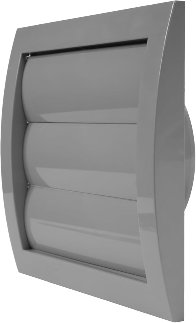 Repa Market 4 Inch Gray Dryer Vent Hood/Duct Cover for Walls or Ducting/ABS Plastic Grille with Flaps & Insect Screen/Exhaust and Dryer Vent Covers for Indoor & Outdoor Use