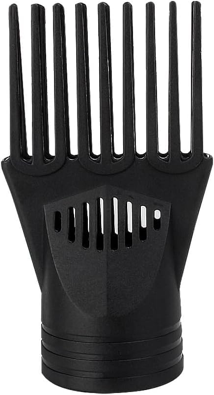 Universal Black Hair Dryer Comb Nozzle, Professional Salon Styling Attachment for Straightening and Detangling, Fine and Curly Natural Hair