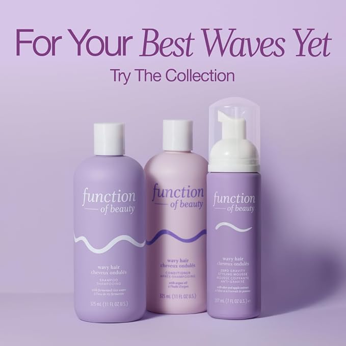 Function of Beauty Wavy Hair Shampoo & Conditioner Set - Sulfate-Free Shampoo & Conditioner Duo for Natural Wavy Texture - Lightweight, Anti-Frizz, Strengthening & Hydrating - Hair Care Products
