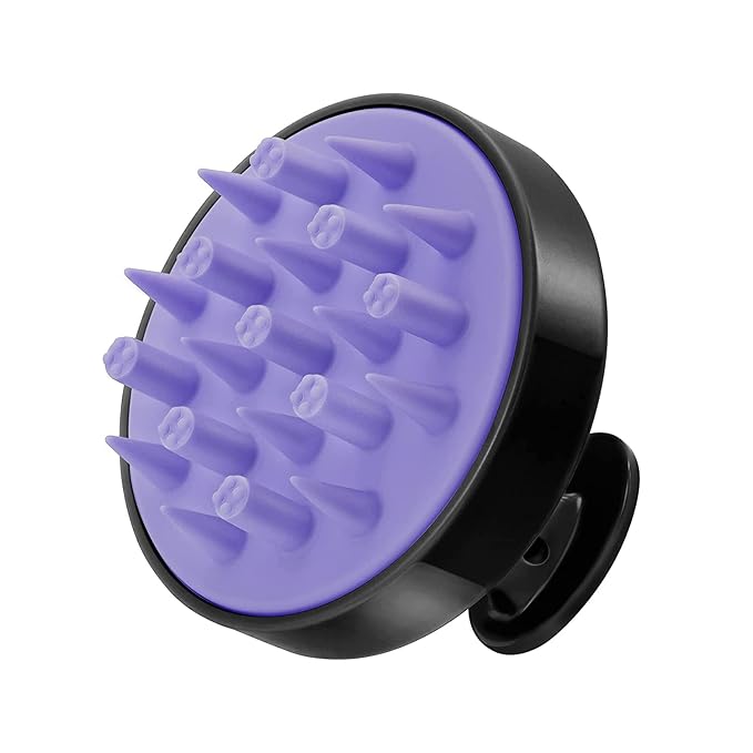 HEETA Hair Scalp Massager Brush, Updated Hair Shampoo Brush, Wet & Dry Scalp Exfoliator with Soft Silicone Bristles, Head Massager Washing Hair Care Tool for Women Men Kid for All Hair Types (Black)