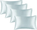 BEDELITE Satin Pillowcase for Hair and Skin, Super Soft Similar to Silk Pillow Cases 4 Pack with Envelope Closure, Cooling Pillowcases for Women Men (20"x40" King Size, Stone Blue)