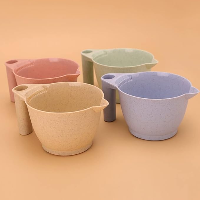 Luxshiny 2pcs Hair Dye Mixing Bowl for Salon Tint Bowl Set Ergonomic Handle Pp Material Easy to Clean