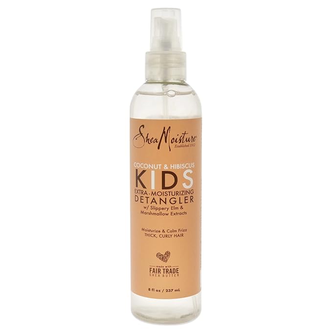 SheaMoisture Kids Extra Moisturizing Detangler Coconut & Hibiscus for Curly Hair Shea Butter Hair Care Product 8 oz