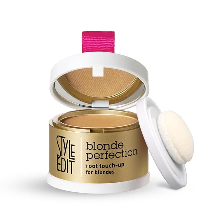 Root Touch Up Powder by Style Edit | Temporary Color for Dark Blonde Hair with Highlights, Grays, Thinning Areas, and Hairline | Mineral-Infused Concealer | 0.14 oz.